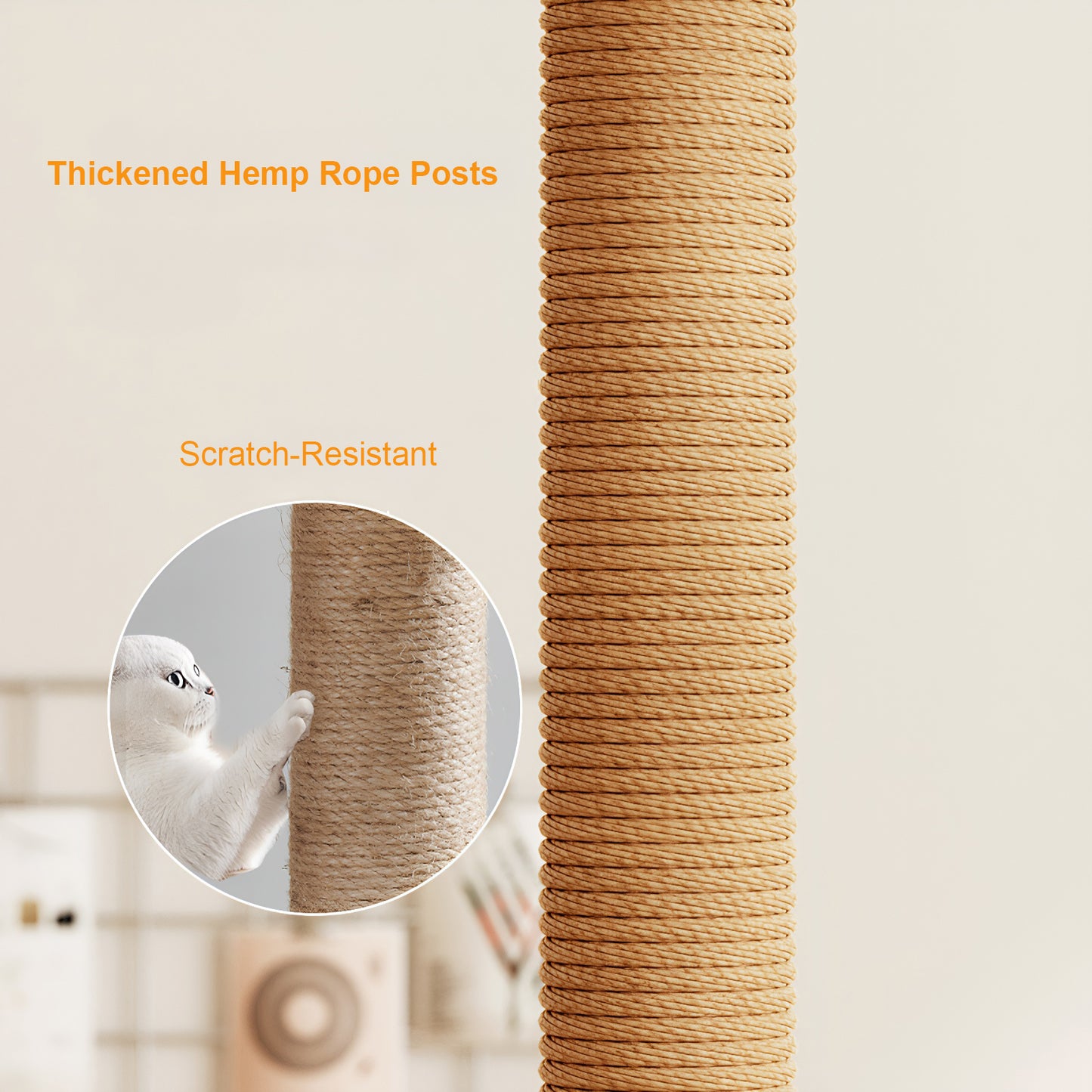 39.3" Modern Wood Cat Tower – Contemporary Cat Tree with Space Capsule Acrylic Hammock, Sisal Scratching Posts, and Plush Top Perch