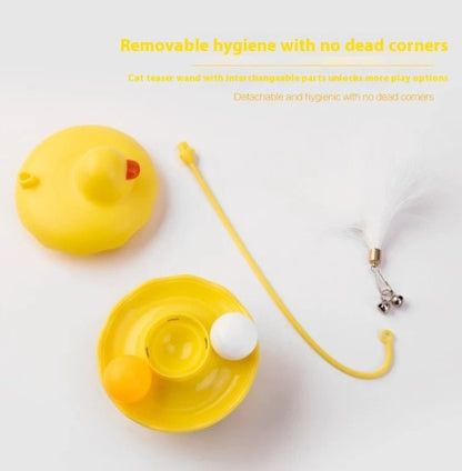 Interactive Duck Shape Cat Toy – Lightweight Resin Wand with Removable & Washable Duck for Indoor/Outdoor Play