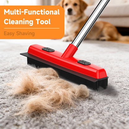 2-in-1 Pet Hair Removal Broom – Carpet Fur Remover & Squeegee Cleaning Tool