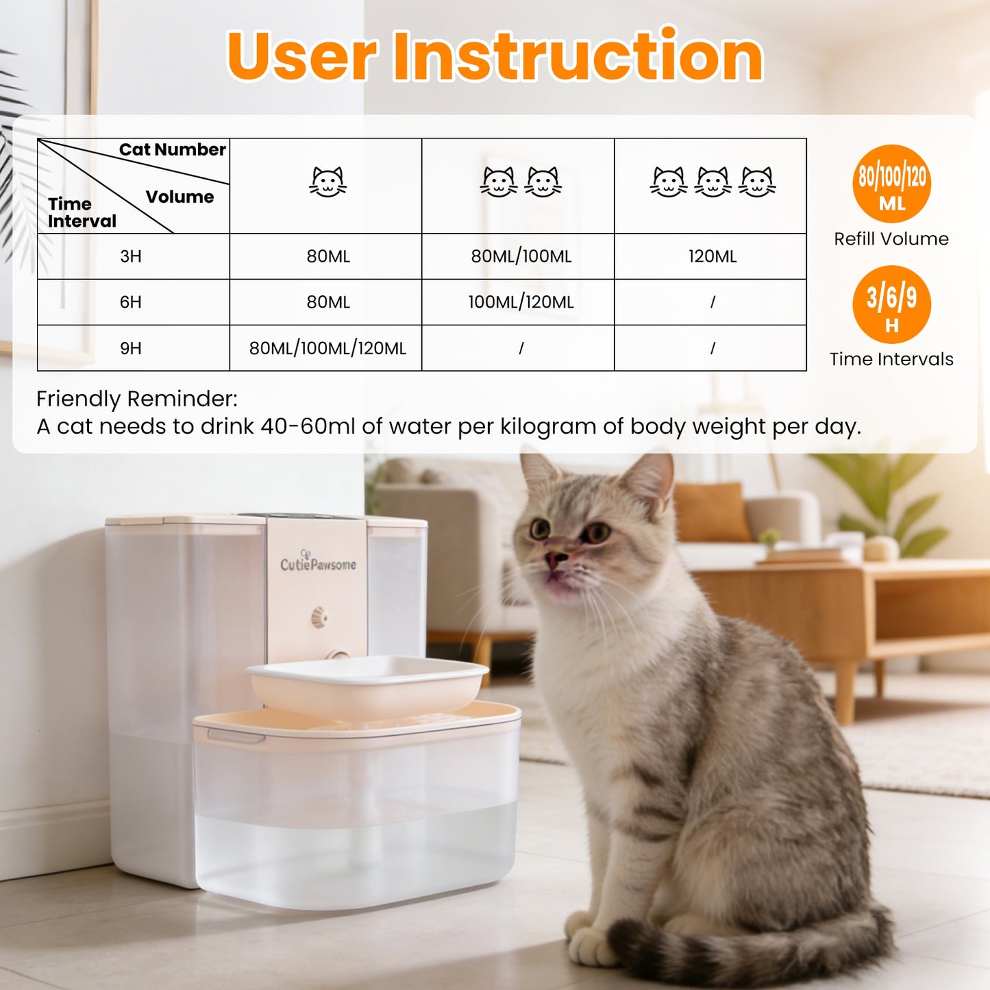 Smart Automatic Pet Water Fountain – 4.5L Dual-Tank, Cordless & Rechargeable (Remote Control)