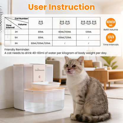 Smart Automatic Pet Water Fountain – 4.5L Dual-Tank, Cordless & Rechargeable (Remote Control)