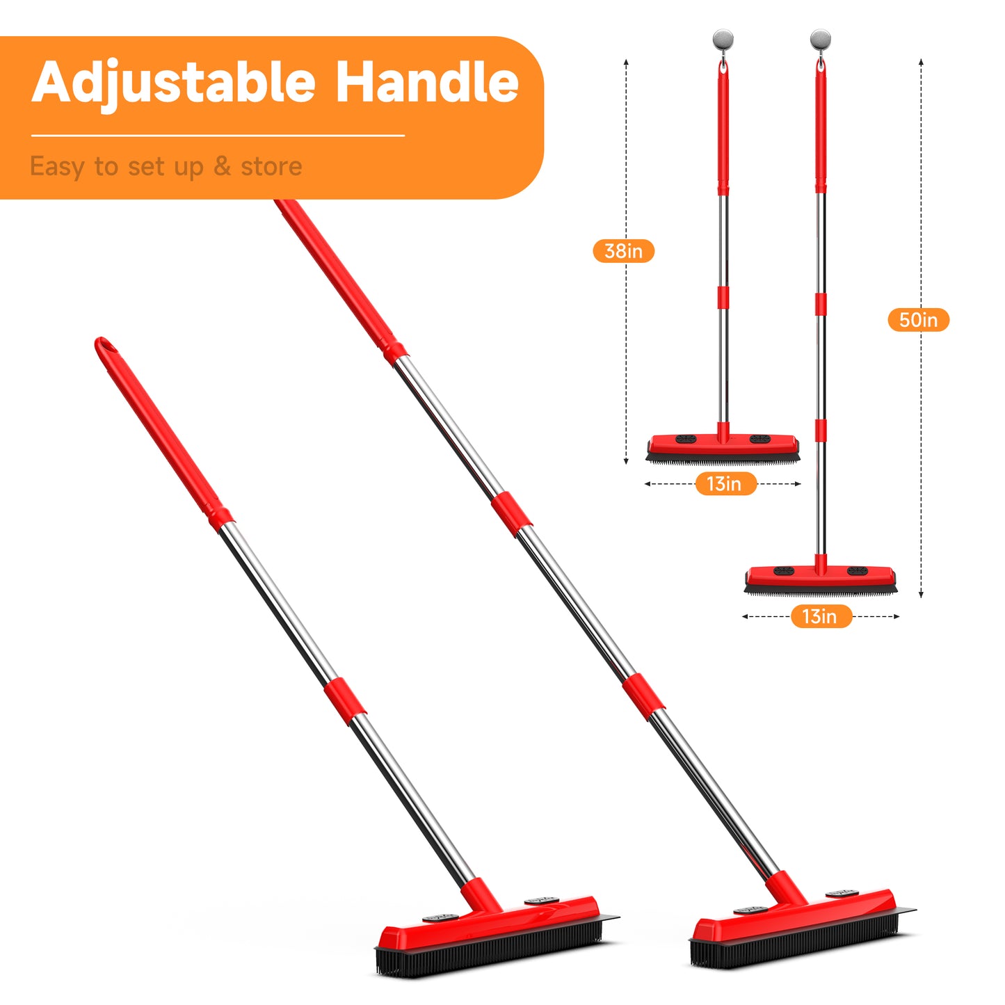 2-in-1 Pet Hair Removal Broom – Carpet Fur Remover & Squeegee Cleaning Tool