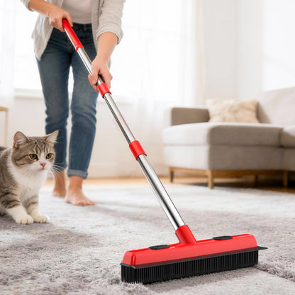 2-in-1 Pet Hair Removal Broom – Carpet Fur Remover & Squeegee Cleaning Tool
