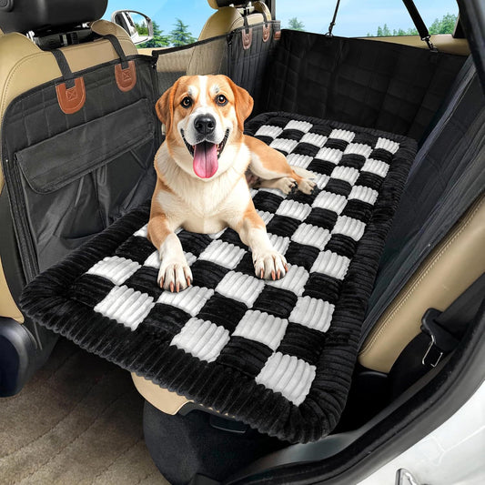 Thickened Plush Dog Car Seat Mat – Soft Cushion Pet Car Protector for Travel (63×137 cm)