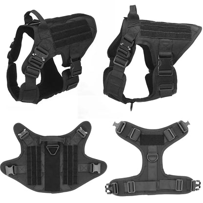 Tactical Dog Harness & Leash Set – Heavy Duty 1000D Nylon | Adjustable Pet Training Vest
