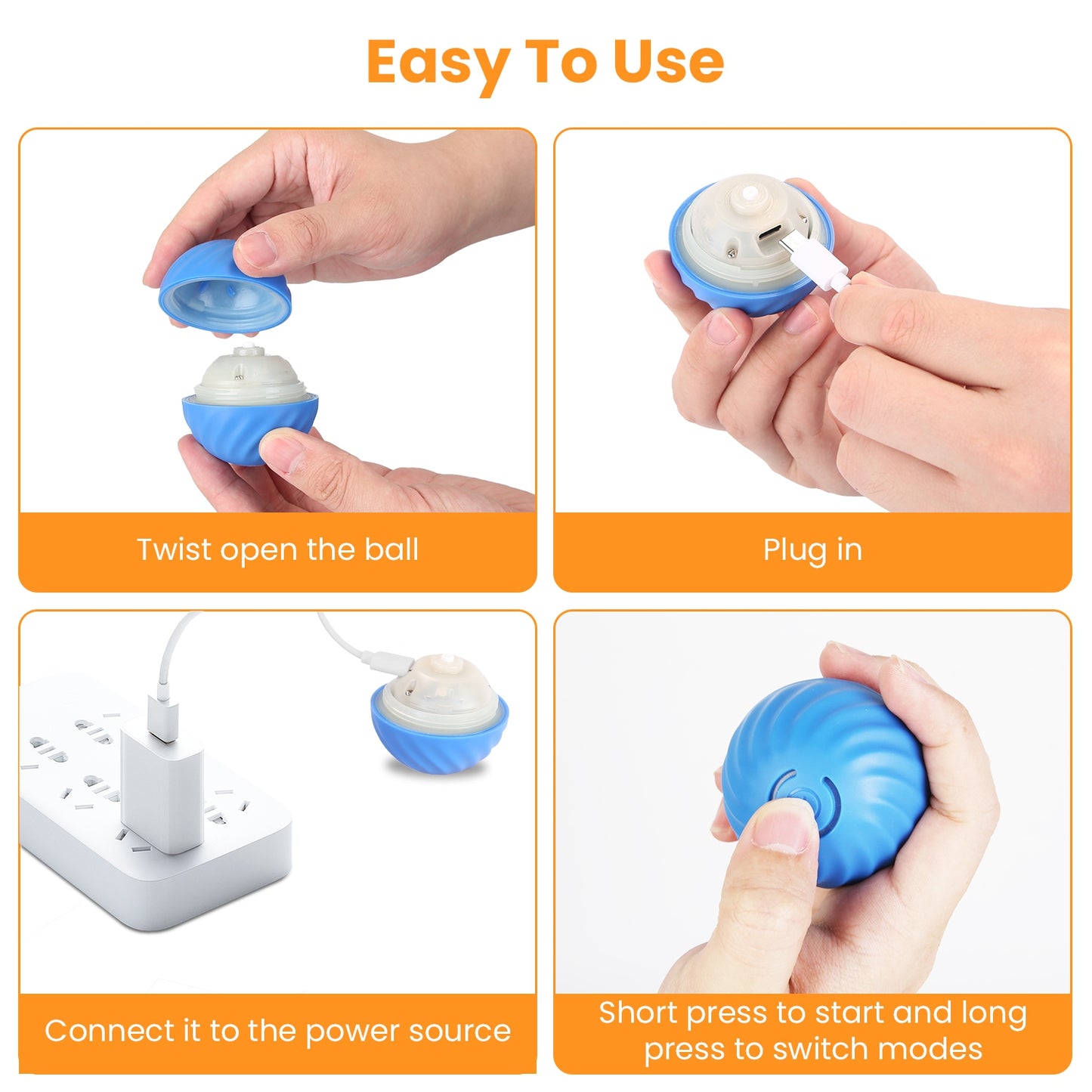 Interactive Hide-and-Seek Cat Toy – Motion Activated Fast Rolling Ball with Pouch, USB Rechargeable Smart Toy for Indoor Cats & Kittens