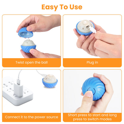 Interactive Hide-and-Seek Cat Toy – Motion Activated Fast Rolling Ball with Pouch, USB Rechargeable Smart Toy for Indoor Cats & Kittens
