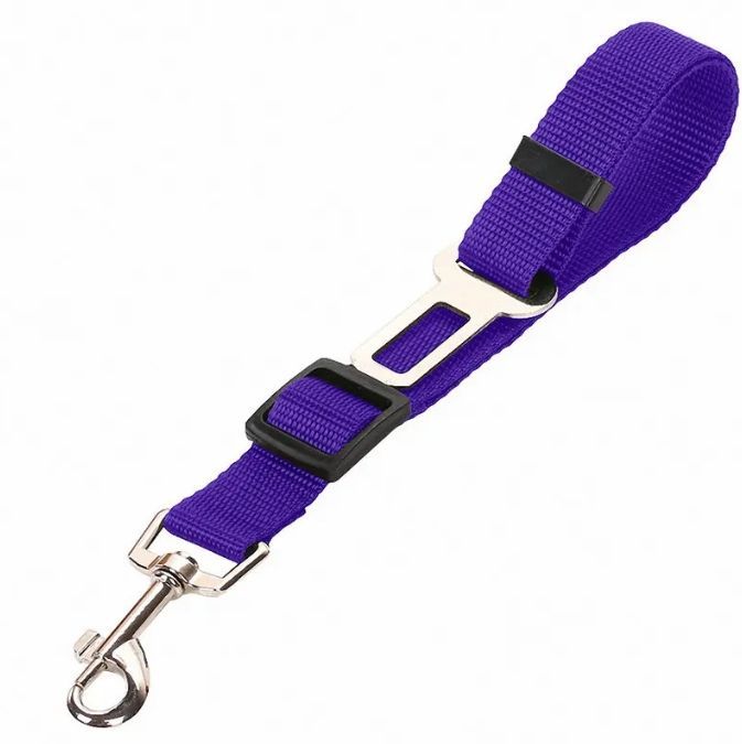 Adjustable Pet Car Seat Belt – Heavy-Duty Nylon Safety Leash for Dogs & Cats, Universal Vehicle Restraint with Tangle-Free Swivel Snap