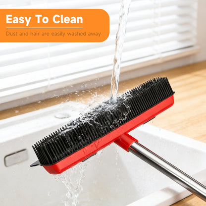 2-in-1 Pet Hair Removal Broom – Carpet Fur Remover & Squeegee Cleaning Tool