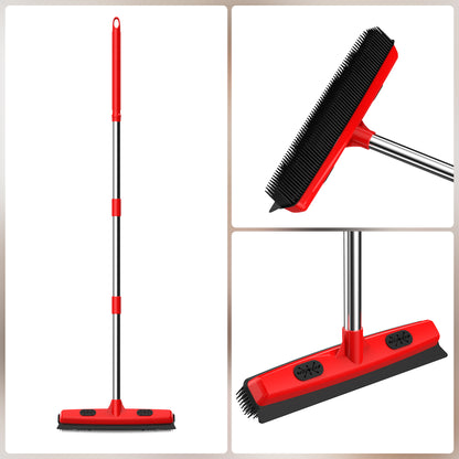 2-in-1 Pet Hair Removal Broom – Carpet Fur Remover & Squeegee Cleaning Tool